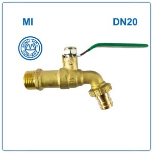 Vòi đồng tay gạt inox MH DN20