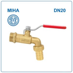 Vòi đồng tay gạt inox Miha DN20